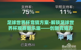足球世界杯竞猜方案-解锁足球世界杯观赛新乐趣——创新竞猜方案大揭秘