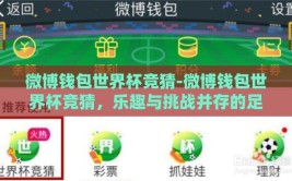微博钱包世界杯竞猜-微博钱包世界杯竞猜，乐趣与挑战并存的足球盛宴