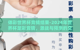 体彩世界杯竞猜结果-2024年世界杯足彩竞猜，激战与预测的交融