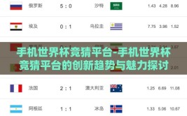 手机世界杯竞猜平台-手机世界杯竞猜平台的创新趋势与魅力探讨