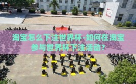 淘宝怎么下注世界杯-如何在淘宝参与世界杯下注活动？