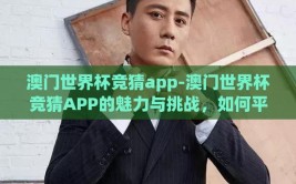澳门世界杯竞猜app-澳门世界杯竞猜APP的魅力与挑战，如何平衡娱乐与风险
