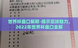 世界杯盘口解释-揭示足球魅力，2022年世界杯盘口全解