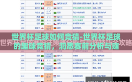 世界杯足球如何竞猜-世界杯足球的趣味竞猜，洞悉赛前分析与赌注策略