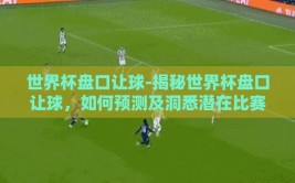 世界杯盘口让球-揭秘世界杯盘口让球，如何预测及洞悉潜在比赛走向