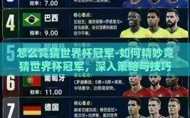 怎么竞猜世界杯冠军-如何精妙竞猜世界杯冠军，深入策略与技巧解读