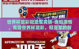 世界杯足彩冠亚军竞猜-赤焰激情，竞猜世界杯足彩，冠亚军的智慧博弈