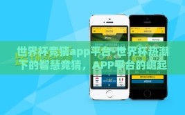 世界杯竞猜app平台-世界杯热潮下的智慧竞猜，APP平台的崛起与应用