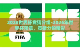 2026世界杯竞猜分组-2026年世界杯预章，竞猜分的精彩