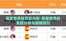 男篮世界杯竞彩分析-男篮世界杯竞猜分析与策略指引