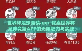 世界杯足球竞猜app-探索世界杯足球竞猜APP的无限魅力与实践