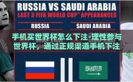 手机买世界杯怎么下注-理性参与世界杯，通过正规渠道手机下注的智能指南