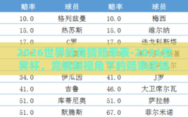 2026世界杯竞猜赔率表-2026世界杯，竞猜新视角下的赔率逻辑解析