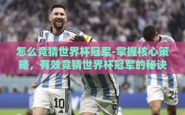 怎么竞猜世界杯冠军-掌握核心策略，有效竞猜世界杯冠军的秘诀