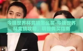 今晚世界杯竞猜怎么买-今晚世界杯竞猜攻略，明智购买指南