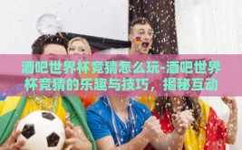 酒吧世界杯竞猜怎么玩-酒吧世界杯竞猜的乐趣与技巧，揭秘互动狂欢锦囊