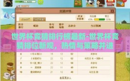 世界杯竞猜排行榜最新-世界杯竞猜排位新观，热情与策略并进