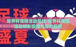 世界杯竞猜活动总结-世界杯竞猜活动精彩回顾与深刻洞察