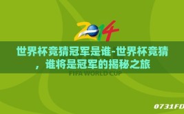 世界杯竞猜冠军是谁-世界杯竞猜，谁将是冠军的揭秘之旅