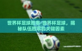 世界杯足球胜率-世界杯足球，揭秘队伍胜率的关键因素