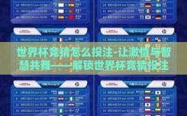 世界杯竞猜怎么投注-让激情与智慧共舞——解锁世界杯竞猜投注的奥秘