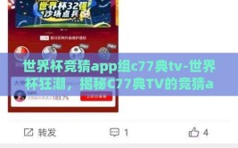 世界杯竞猜app组c77典tv-世界杯狂潮，揭秘C77典TV的竞猜app奇妙之旅