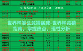 世界杯怎么竞猜买球-世界杯竞猜指南，掌握热点，理性分析