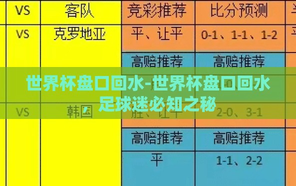 世界杯盘口回水-世界杯盘口回水,足球迷必知之秘 世界杯盘口回水-世界杯盘口回水,足球迷必知之秘