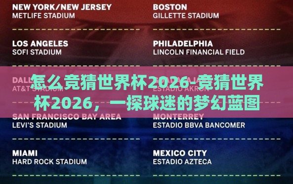怎么竞猜世界杯2026-竞猜世界杯2026，一探球迷的梦幻蓝图