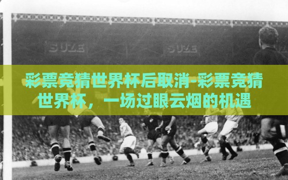 彩票竞猜世界杯后取消-彩票竞猜世界杯,一场过眼云烟的机遇 彩票竞猜世界杯后取消-彩票竞猜世界杯,一场过眼云烟的机遇