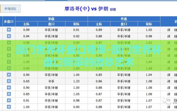 澳门世界杯盘口赔率-澳门世界杯盘口赔率的微妙艺术 澳门世界杯盘口赔率-澳门世界杯盘口赔率的微妙艺术
