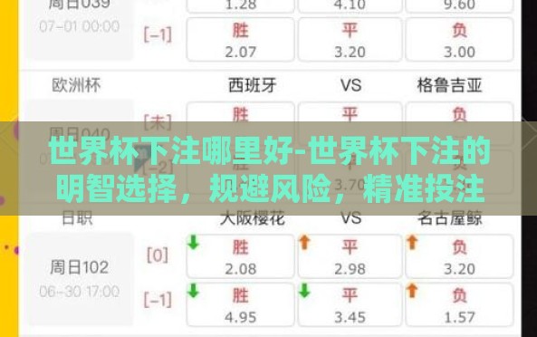 世界杯下注哪里好-世界杯下注的明智选择,规避风险,精准投注 世界杯下注哪里好-世界杯下注的明智选择,规避风险,精准投注